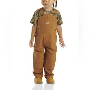 NWT CARHARTT KIDS' CANVAS BIB OVERALL in Size 18M in Carhartt Brown